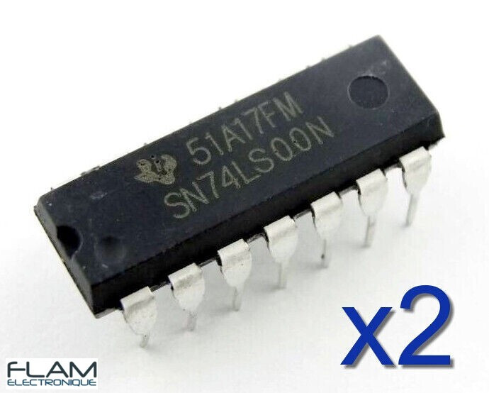 2x Nand Sn74ls00n Texas Instrument Chip Quadruple 2 Input Positive Nand Gates