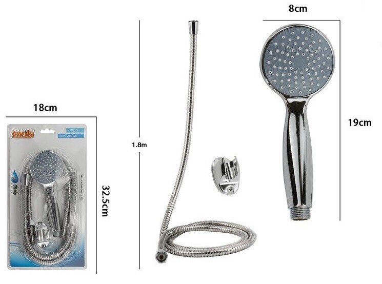 Kit Bagno Doccetta Doccino Soffione Doccia Con Laccio 1,8m e Staffa 69114 dfh