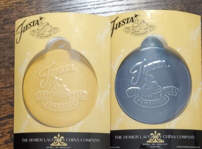 Fiesta 75th Anniversary Ornaments Lot Of 2 Sunflower & Cobalt Homer Laughlin 