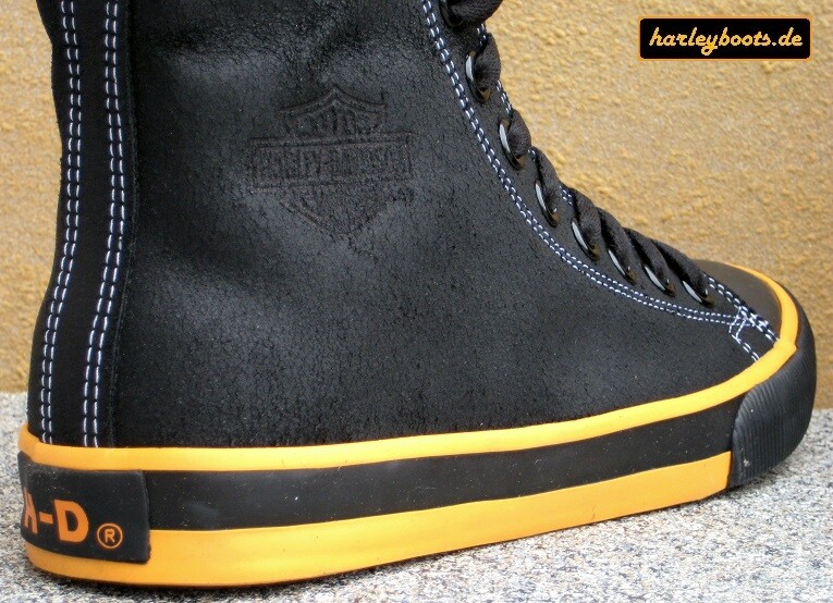 HARLEY-DAVIDSON HARLEY DAVIDSON SNEAKER NATHAN SCHWARZ ORANGE KULT BIKER BOOTS GR. 40 BIS 46