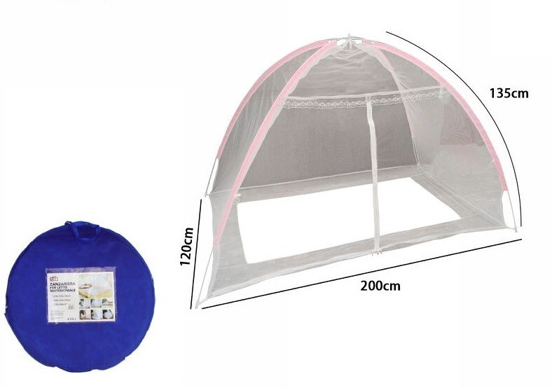 Zanzariera Da Letto Anti Insetti Campeggio Estate Pieghevole 120x200cm dfh