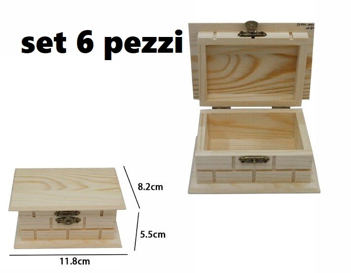 Set 6 Scatole Box Astuccio In Legno Decoupage Portagioie Cofanetto 53377a dfh