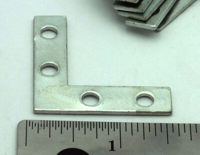 Corner Plate Nickel 1-1/2 x 3/8 10/Pkg Mending Repair Framing Bracket Brace H15L