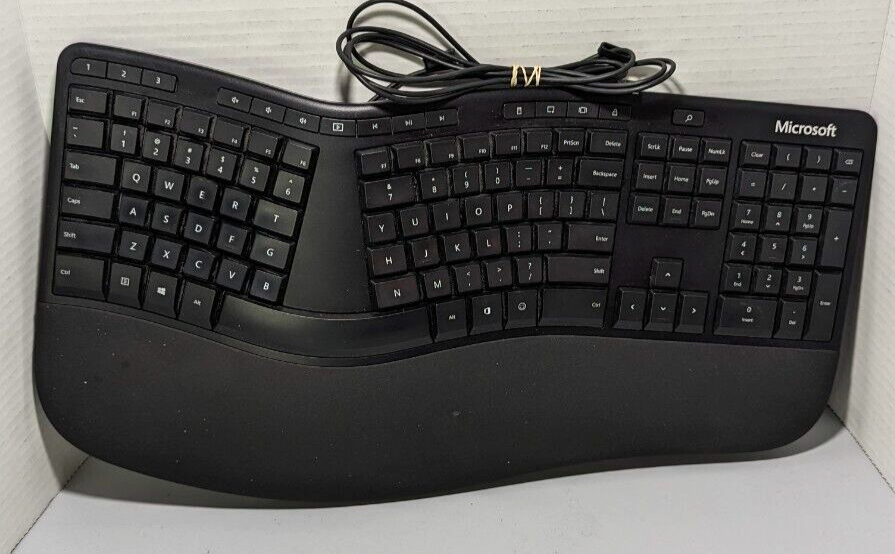 Microsoft LXM-00001 Model 1878 USB Ergonomic Keyboard - Black, Tested ...