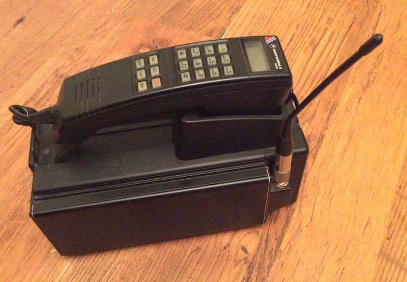 Vintage Motorola 1990 Mobile Phone in Glasgow City Centre, Glasgow