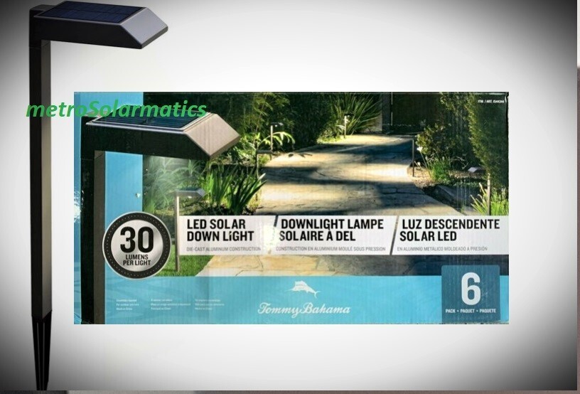 TOMMY BAHAMA SOLAR LED PATHWAY LIGHT 30 LUMEN 6 PACK