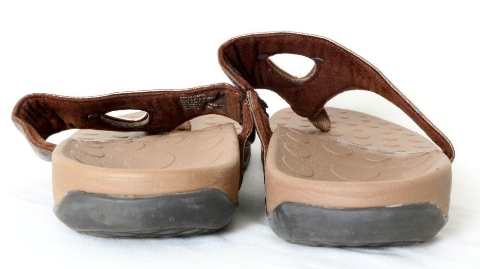 Orthoheel Yara Bronze Cutout Slip-On Comfort Thong Sandal Flat Women's US 10