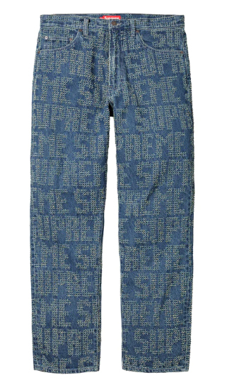 Supreme Needle Punch Regular デニム・ジーンズ Supreme Regular Jean Black Natural Dark Red Indigo Newspaper