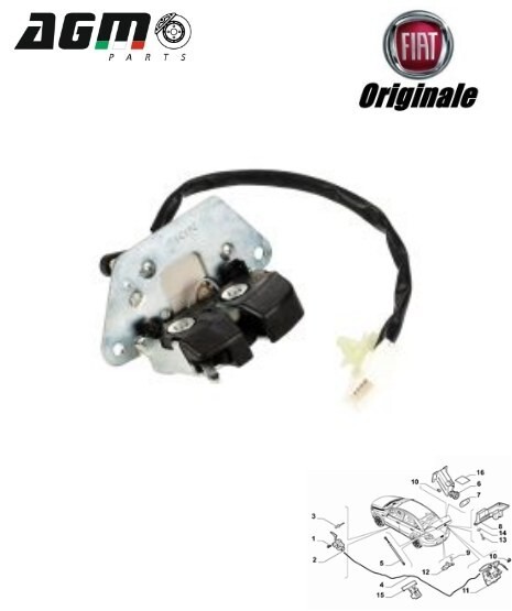 Serrure Coffre ArriÃ¨Re Coffre Original Fiat Fiorino Qubo 225 Ligne 51949047