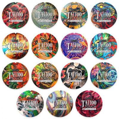 ONE Tattoo Touch Exotic Ribbed Lubricated Latex Condoms  + Silver Pocket Case