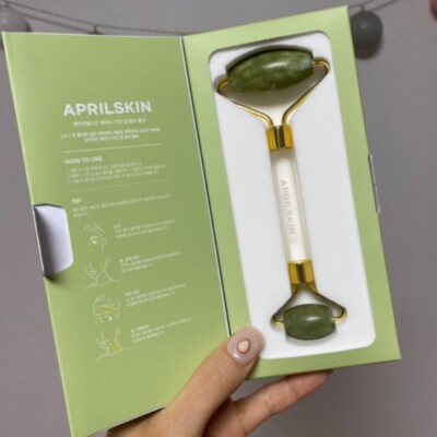 APRILSKIN Time Lock Jade Facial Roller Face Massage Roller Korean Cosmetics