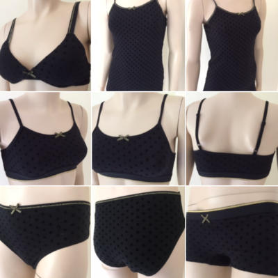 Bnwt teen girls matching underwear sets knickers hipsters crop tops vests  bras