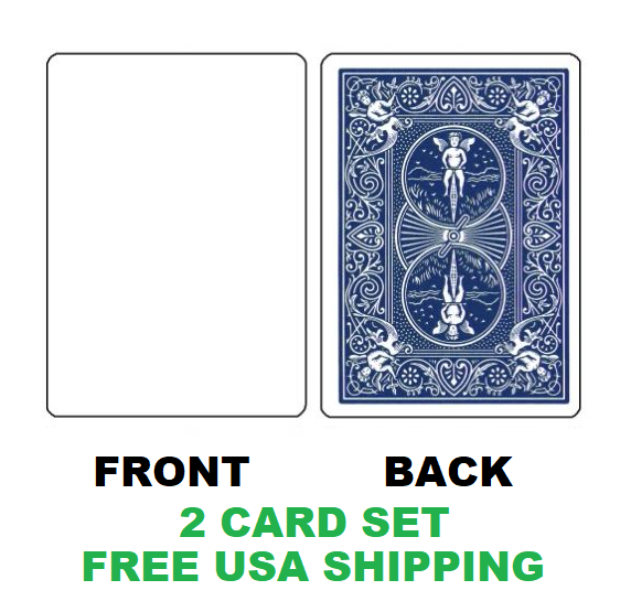 Magic Trick Gaff Playing Cards Set Of Two  Blue/blank