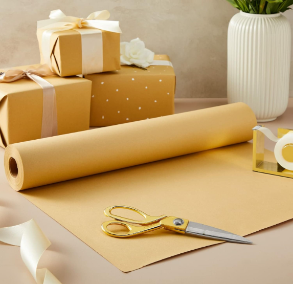 Brown Kraft Paper Roll For Crafts Gift Wrapping Packing Postal Shipping Covering