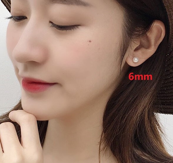 NEW White Genuine Cultured Freshwater Pearl Stud Earrings 925 Sterling Silver US