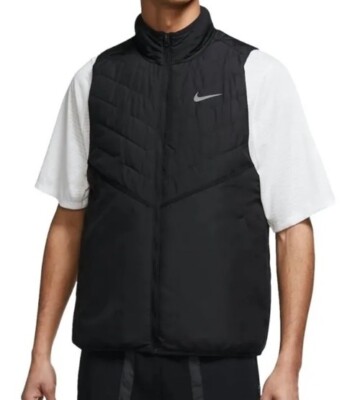 MENS SIZE Small NIKE RUNNING THERMA FIT REPEL GILET VEST BLACK (DD5647-010) Rare