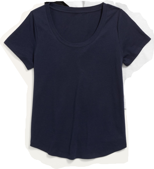 NWT Old Navy Navy Blue Мягкая женская футболка EveryWear Slub-Knit с круглым вырезом S