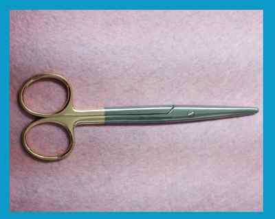 T/C Dissecting Scissor,6.5'' Straight, Carb-N-Sert,Round Pattern German Stainless