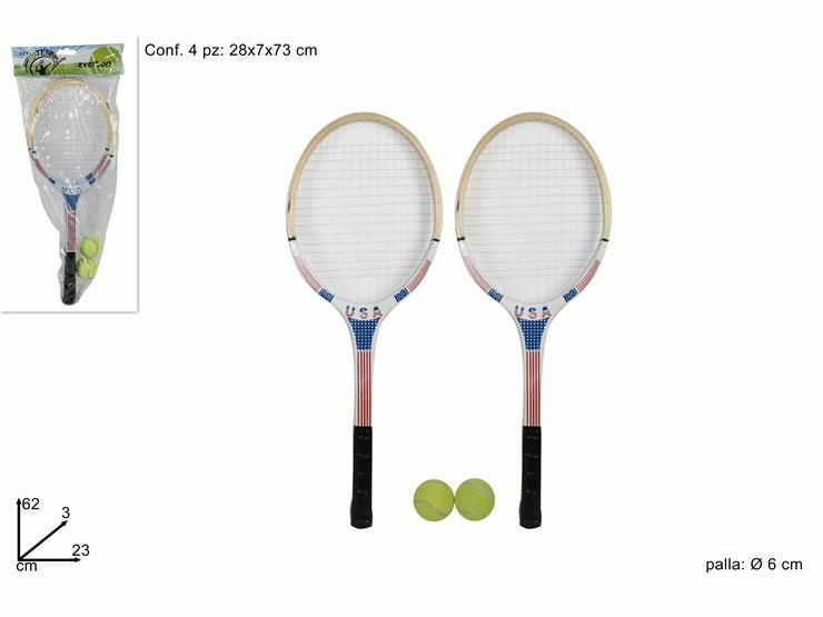 Coppia Di Racchette Racchettoni Tennis Gioco Bambini Con 2 Palline dfh