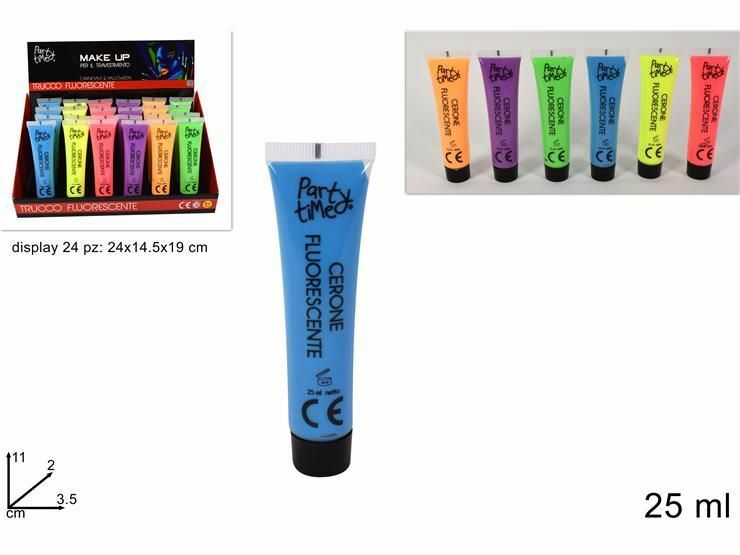 Set 24 Pezzi Cerone Colorato Fluorescente Trucco Make Up Halloween Carnevale dfh