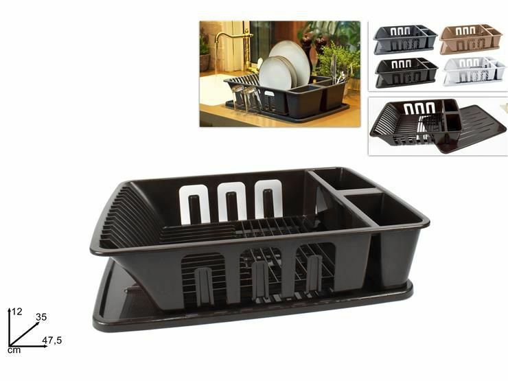 Scalapiatti Cola Piatti Con Vassoio Porta Posate Plastica Colorato dfh