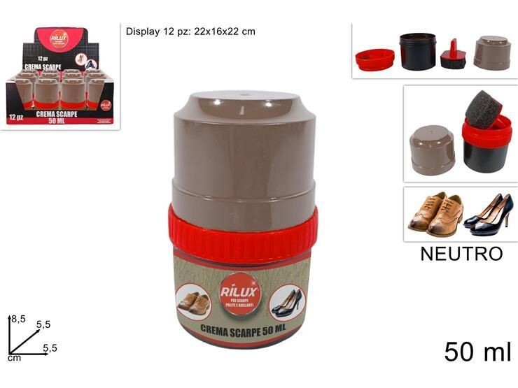 Set 12 Pezzi Crema Per Scarpe Calzature Pelle 50ml Neutro dfh