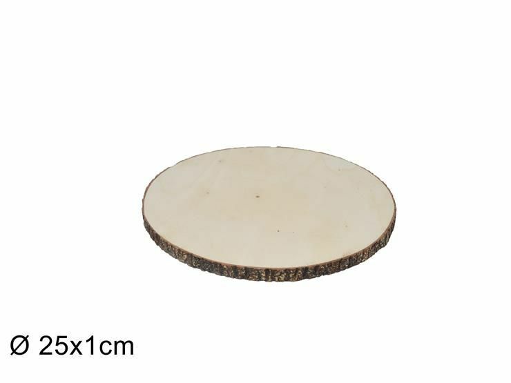 Base Tronco Legno Naturale Decorativa Disco Diametro 25cm dfh