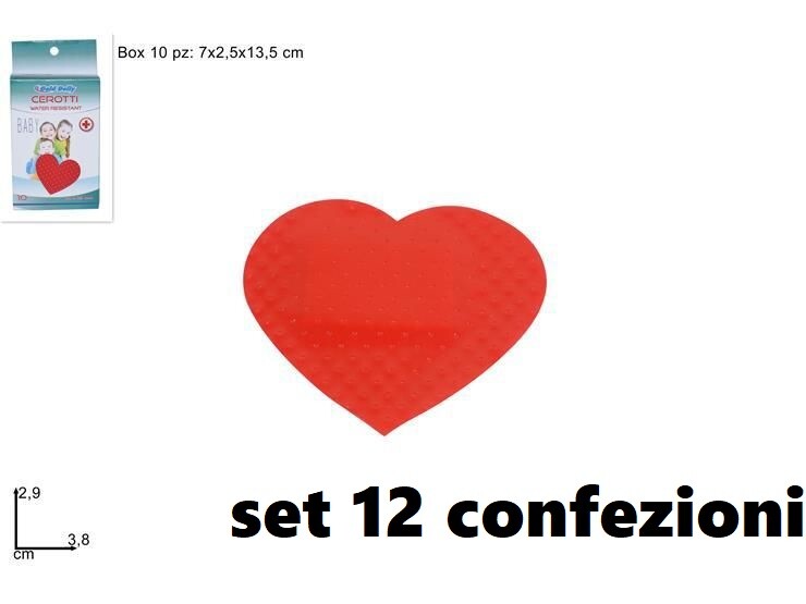 Set 120 Pezzi Cerotto A Forma Di Cuore 38x29mm Medicazione dfh
