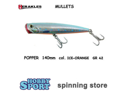 HERAKLES MULLETS  140 COLORE ICE ORANGE 42 GR POPPER COLMIC 14 CM ARHKBE06