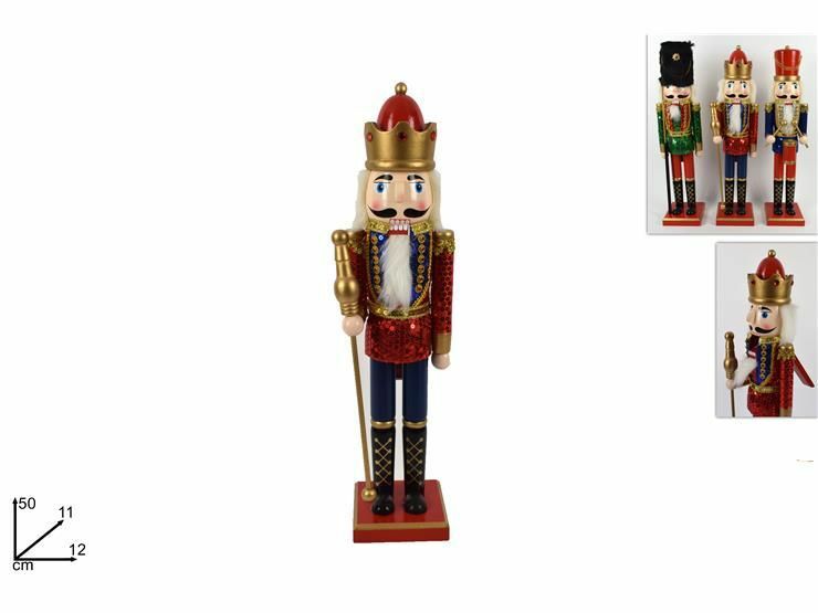 Schiaccianoci Soldatino 50cm Legno Natale Decorazione Negozi Casa Pailettes dfh