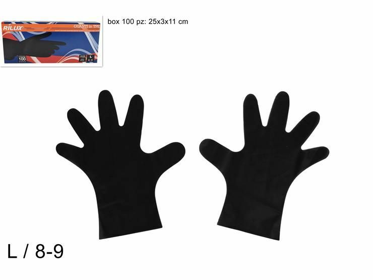 100 Pezzi Guanti Monouso In Tpe Non Sterili Taglia L Colore Nero dfh