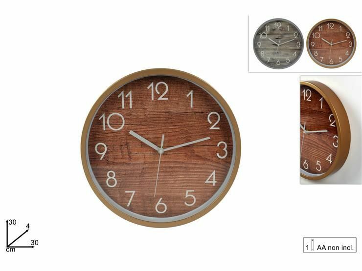 Orologio Da Parete Quarzo Muro Effetto Legno 30cm Casa Arredamento idea