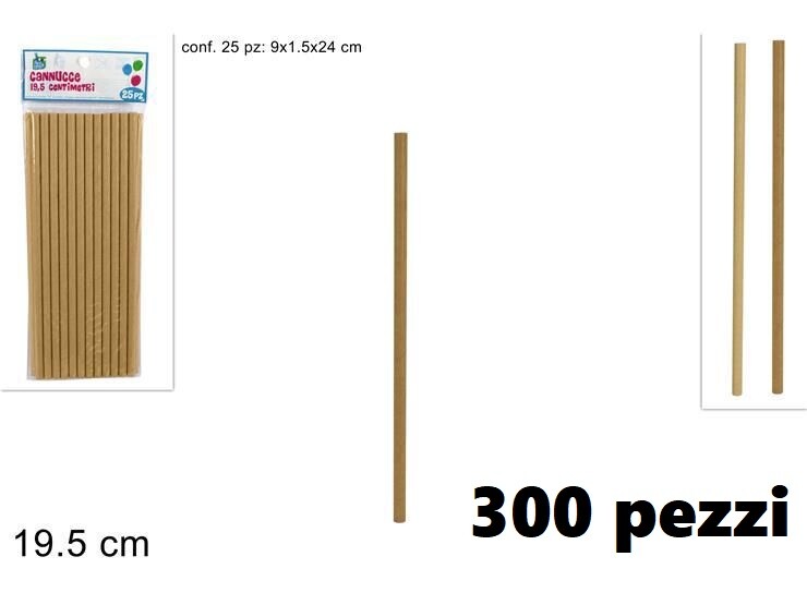 Set 300 Pezzi Cannucce Carta Fantasia Legno Feste Compleanni Party dfh