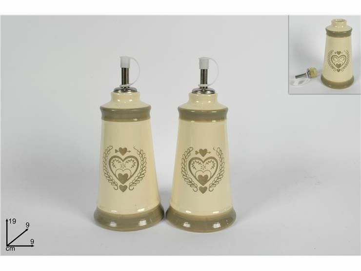Set 2 Contenitori Olio Aceto Acetiera Oliera In Ceramica Amy Contenitore dfh