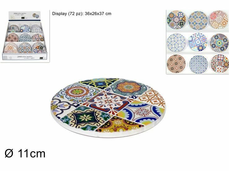 Set 12 Pezzi Sottobicchiere Sotto Bicchiere Tondo Base In Sughero Decorato dfh