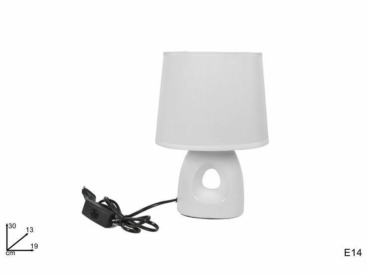 Lume Lampada Abat Jour Comodino Comò 30cm Luce Bianco Dl1601 Dfh