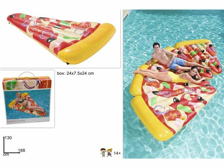 Materassino Materasso Gonfiabile Trancio Pizza 188x130cm Estate Mare Piscina dfh