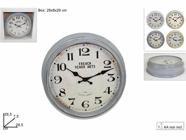 Orologio Da Parete Muro Rotondo Antichizzato 28cm Vintage dfh