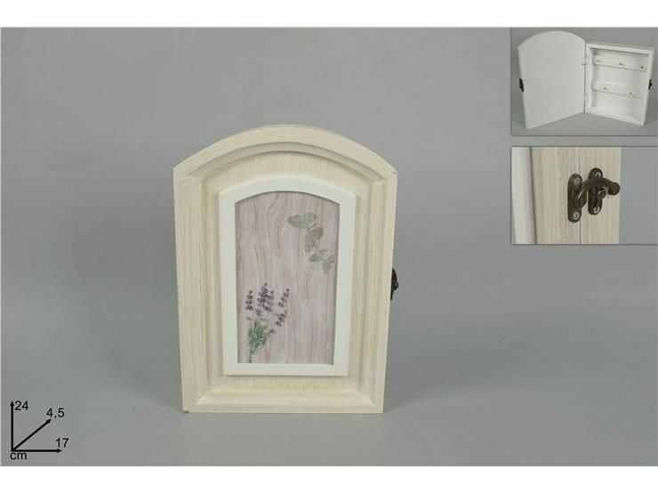 Contenitore Box Cassetta Porta Chiavi In Legno Bianco Lavanda dfh