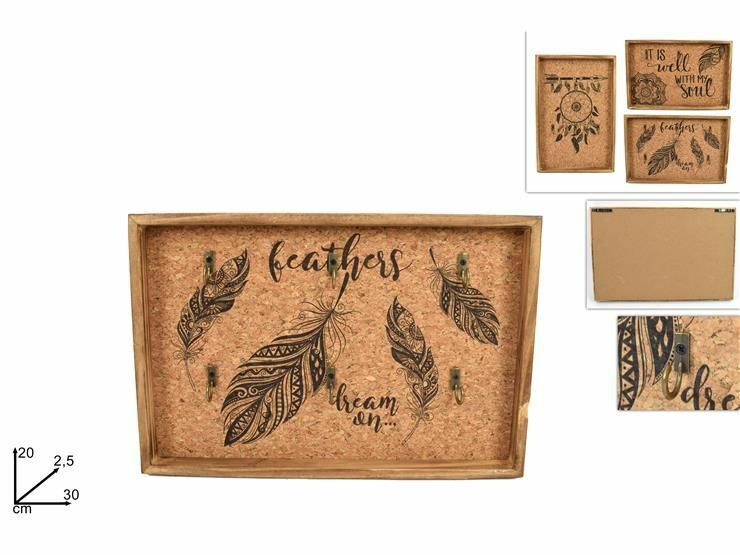 Bacheca PortaChiavi Porta Chiavi Fantasia Sughero Arredamento Casa 20x30cm dfh