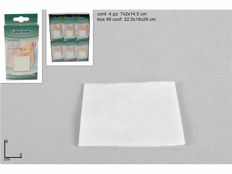 Set 24 Confezioni 4 Pezzi Cerotto Garza Medicazione 5x5cm dfh