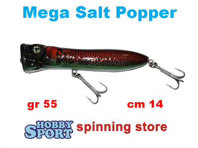 MEGA POPPER ARTIFICIALE SALTWATER   55 GR COL. 68 140 mm HYPER CATCH PESCE SERRA