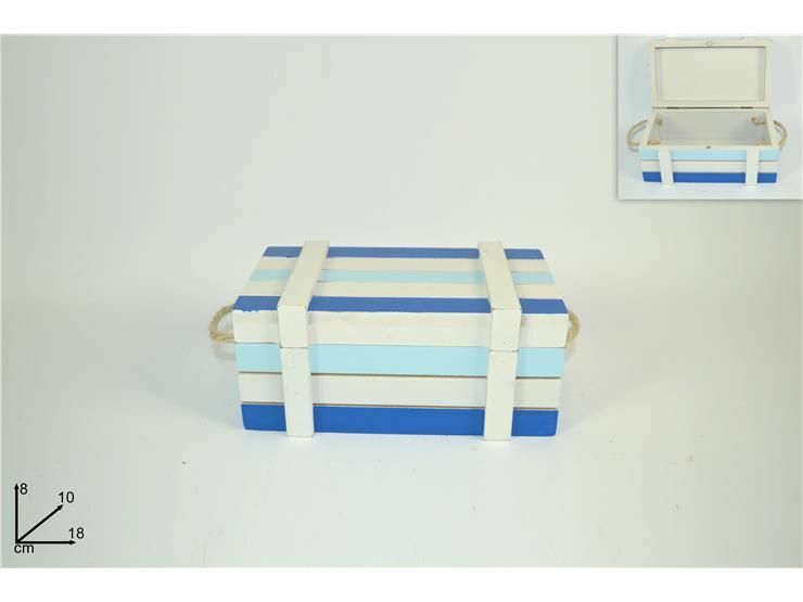 Box Scatola Contenitore In Legno Marina Mare Bauletto Con Manici Decorazione dfh