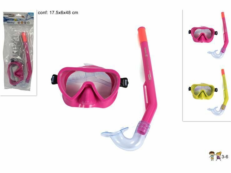 Set Maschera + Boccaglio Colorato Bambini Nuoto Mare Piscina Estate 3-6 Anni dfh
