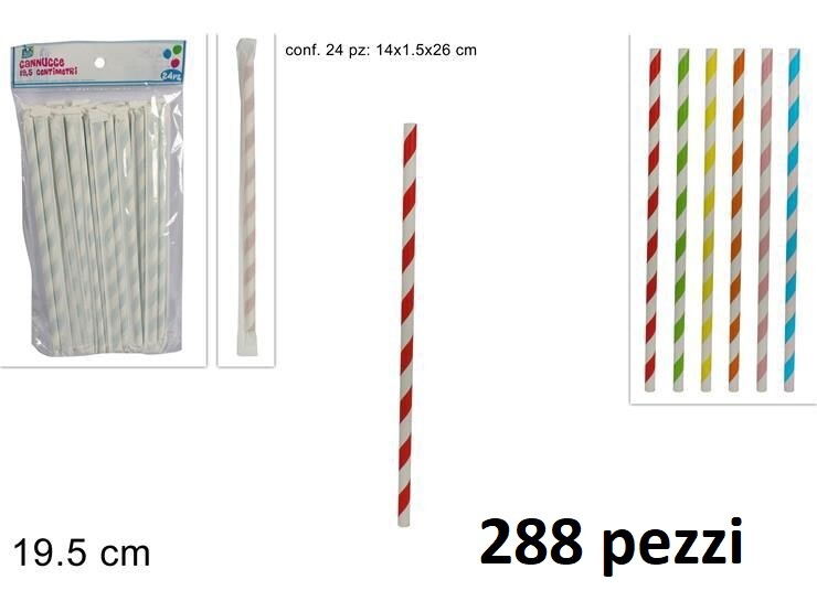 Set 288 Pezzi Cannucce Carta Imbustate Singolarmente Feste Compleanni Party dfh