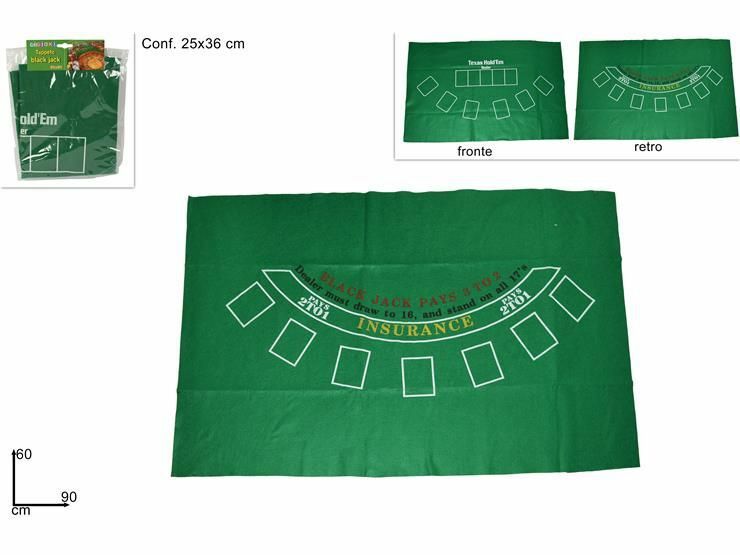 Tappeto Tavolo Verde Poker Black Jack 60x90cm dfh