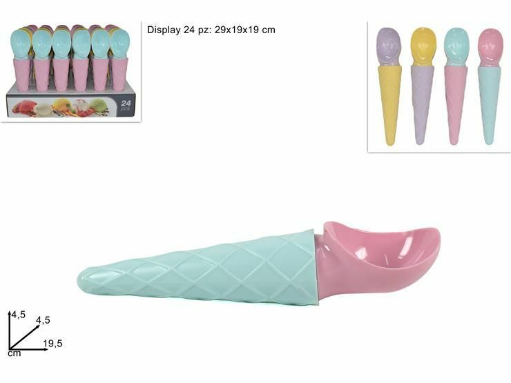 Set 24 Pezzi Palette Porzionatore Per Gelato Colorate A Forma Di Cono dfh