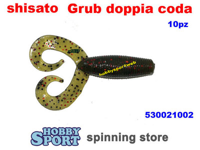 SHISATO ASSASSIN GRUB DOPPIA CODA Col. RED PUMPKIN 530021002 SILICONICO SPINNING