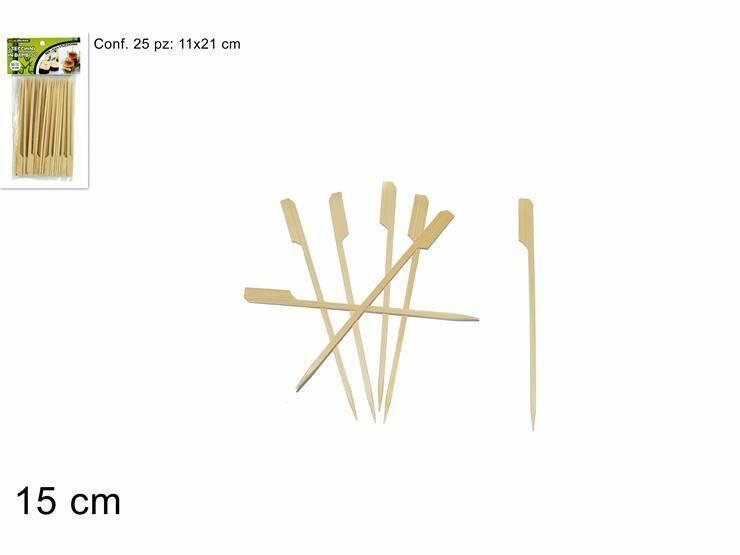 Confezione 25 Pezzi Stecchini Per Aperitivo In Legno Bambù dfh