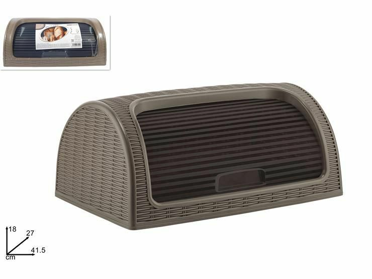 Portapane Pane Crock Con Serrandina Grande Rotolo Contenitore Effetto Rattan dfh
